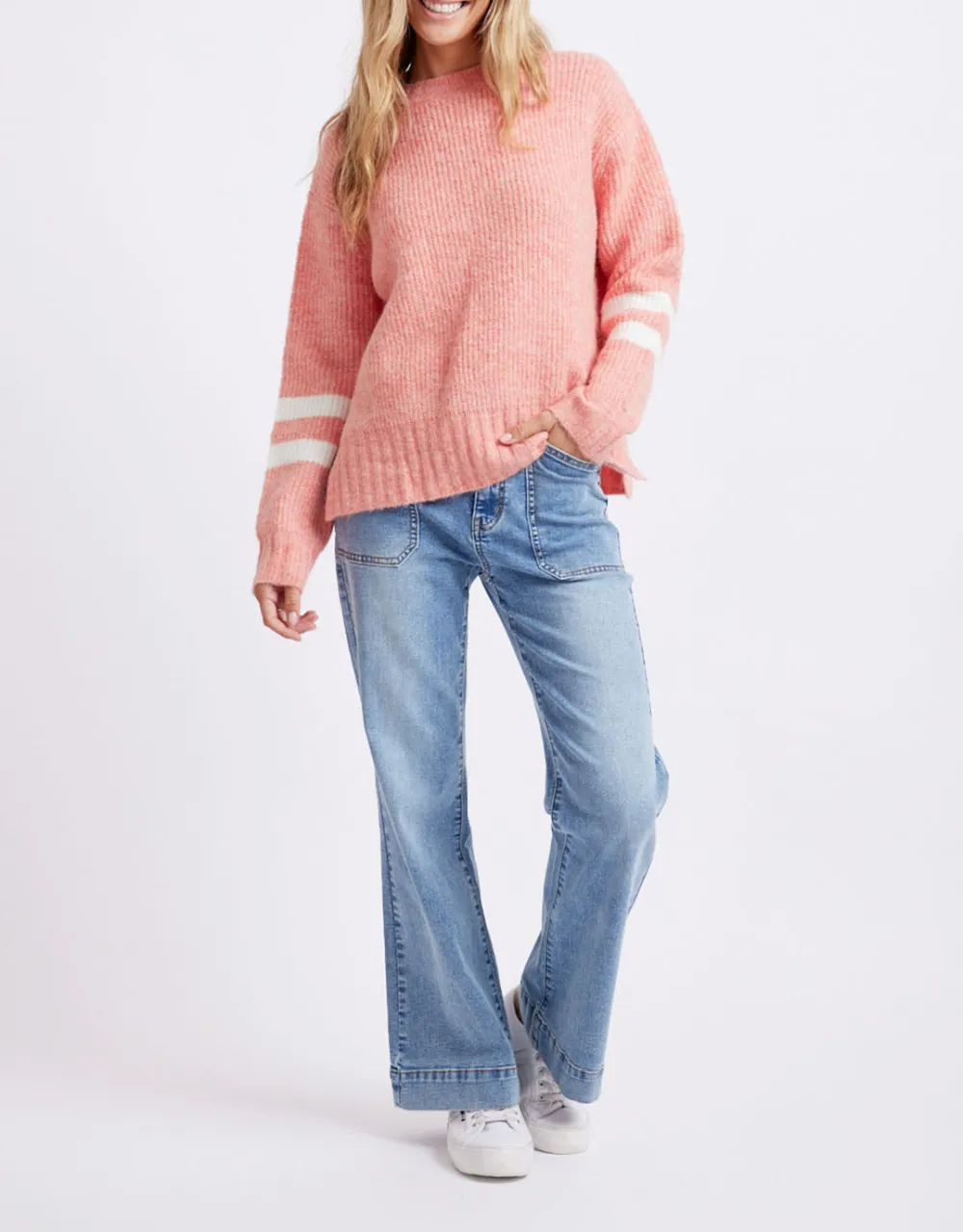 Alaska Crew Knit Jumper - Melon