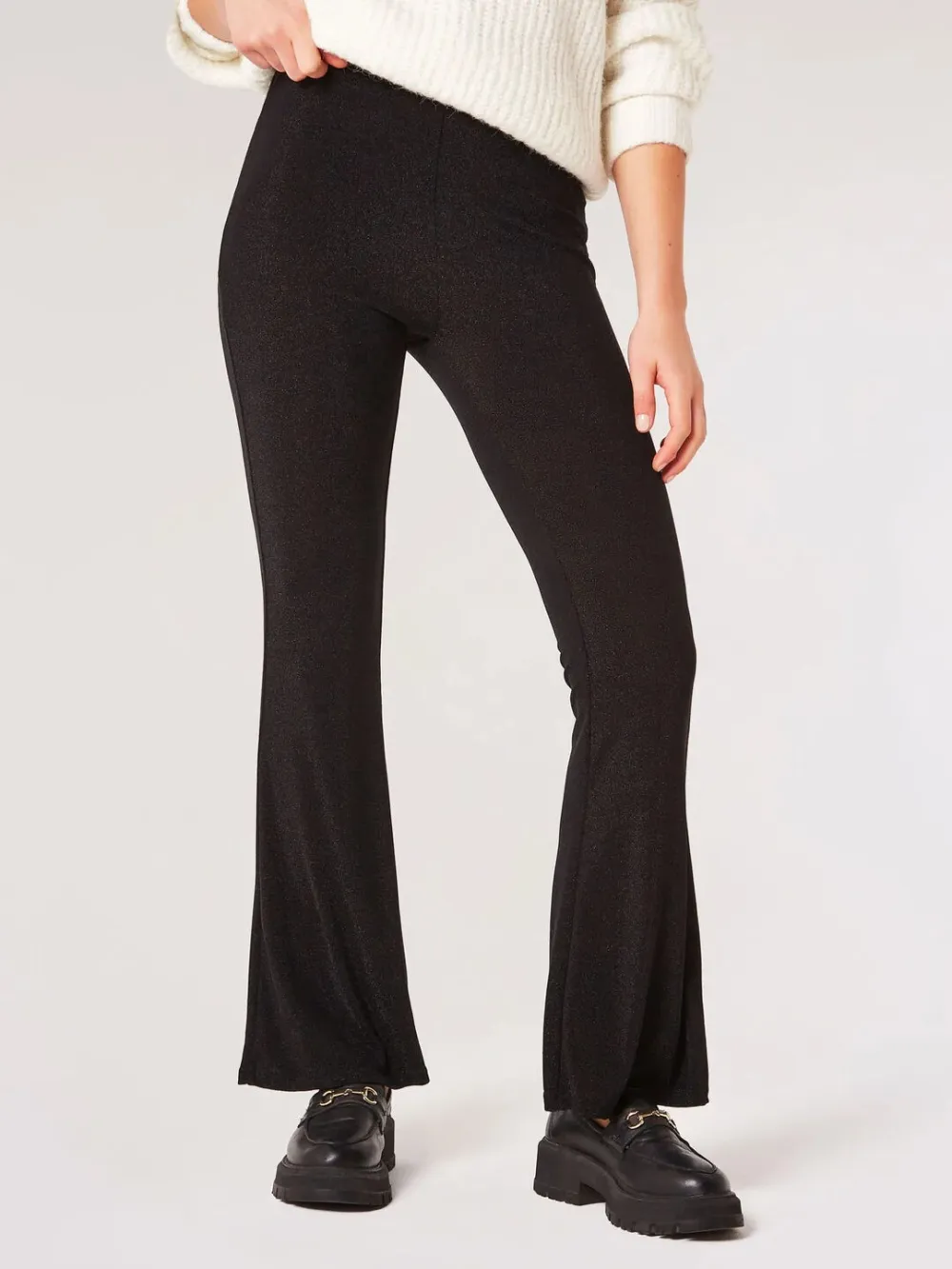 Metallic Sparkle Jersey Flares