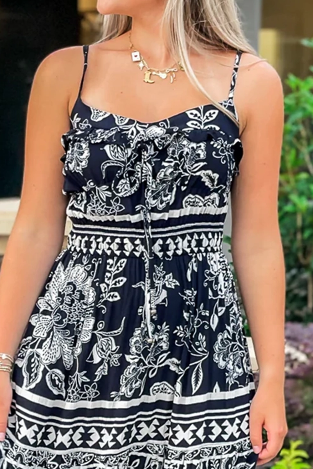 Black Floral Slip Dress