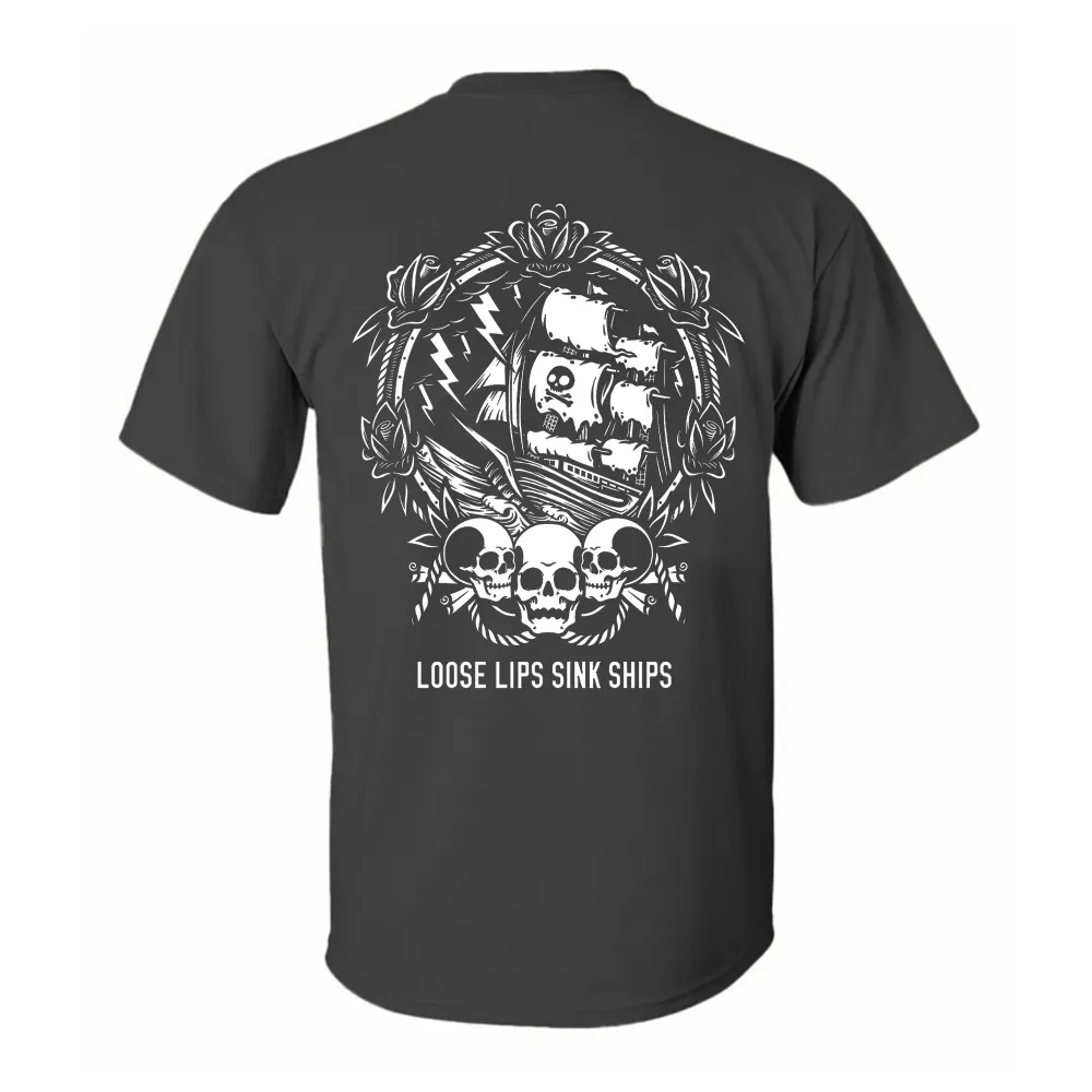 Loose lips link ships Printed Men's T-shirt