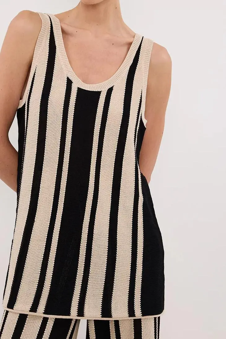 DELPHI STRIPE LONGLINE KNIT TUNIC