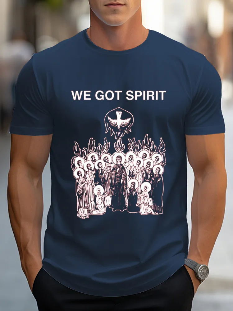 Men'S We Got Spirit Pure Cotton Short-Sleeved T-Shirt