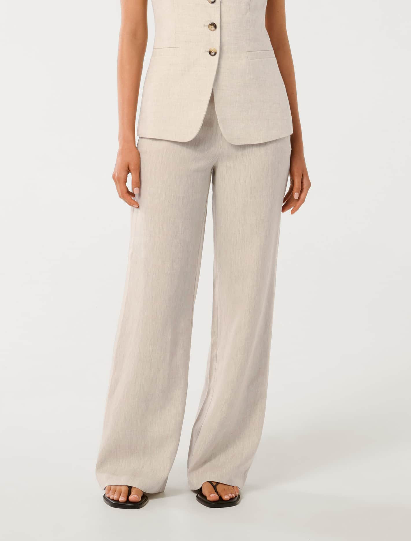 Martha Linen Wide-Leg Pants