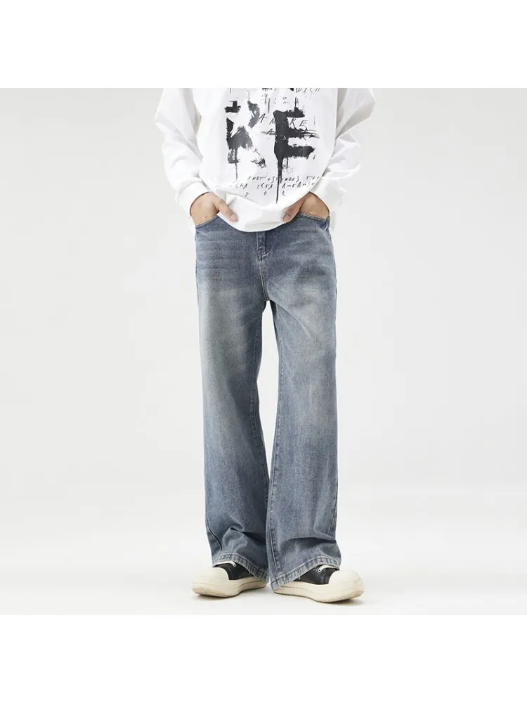 Washed Mid-rise Baggy Men's Jeans