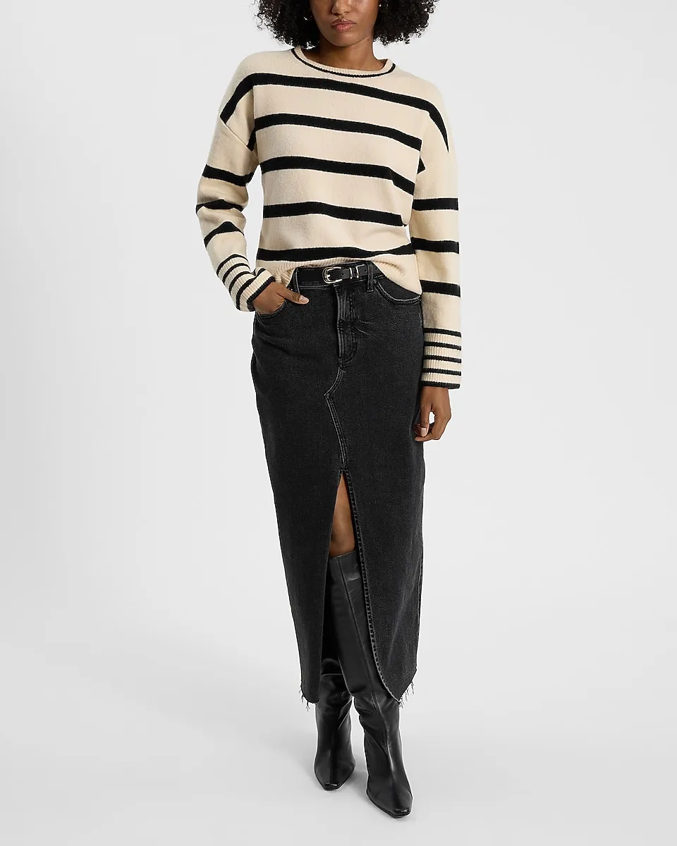 Multi Striped Crew Neck Sweater