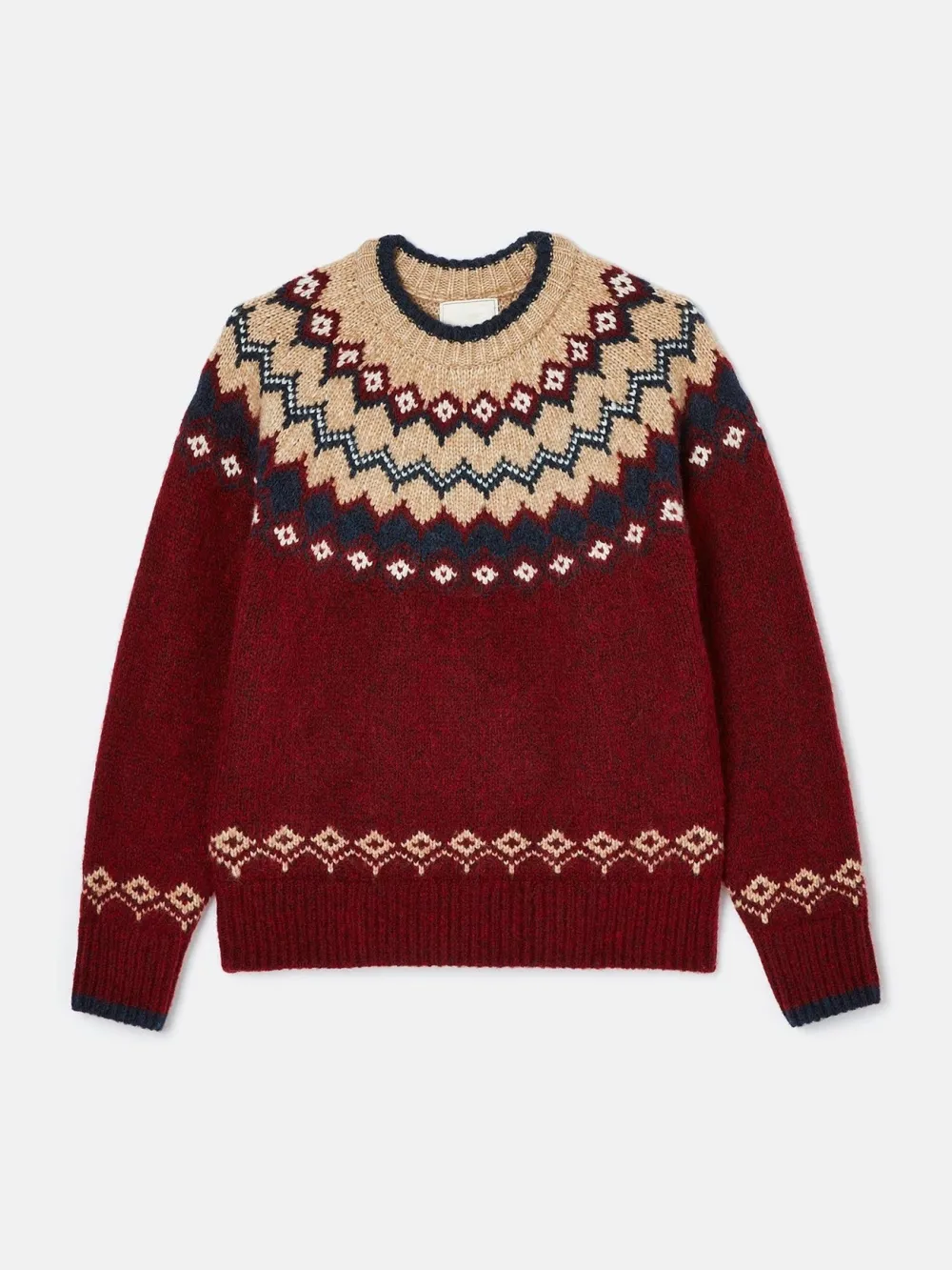 Lowry Navy/Camel Fairisle Pattern Jumper