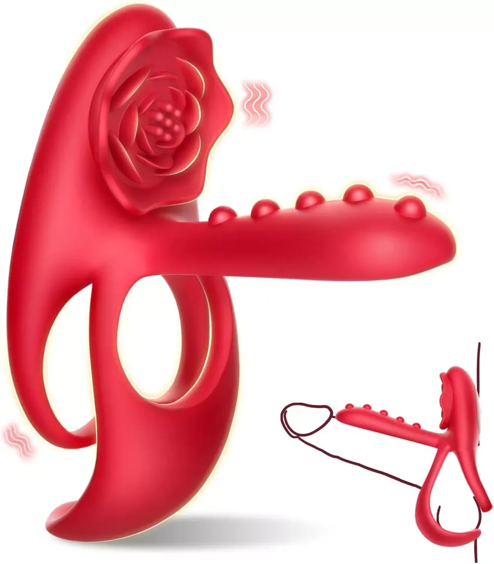 Rose Shape Sucking Licking Vibrator Clitoral G-spot Sex Toy for Women Waterproof