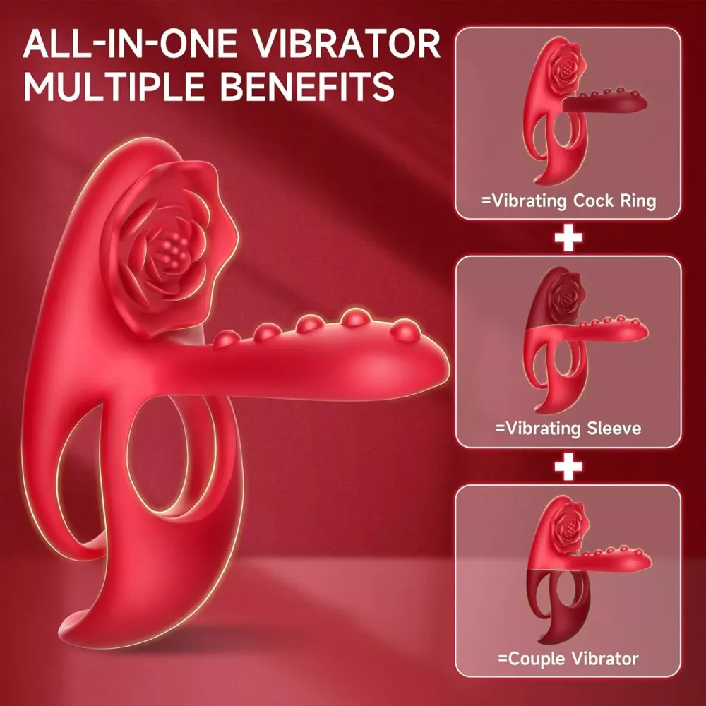 Rose Shape Sucking Licking Vibrator Clitoral G-spot Sex Toy for Women Waterproof