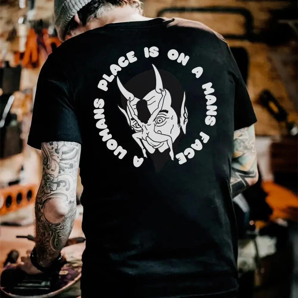 A Womans Place Is On A Mans Face  Printed Men's T-shirt