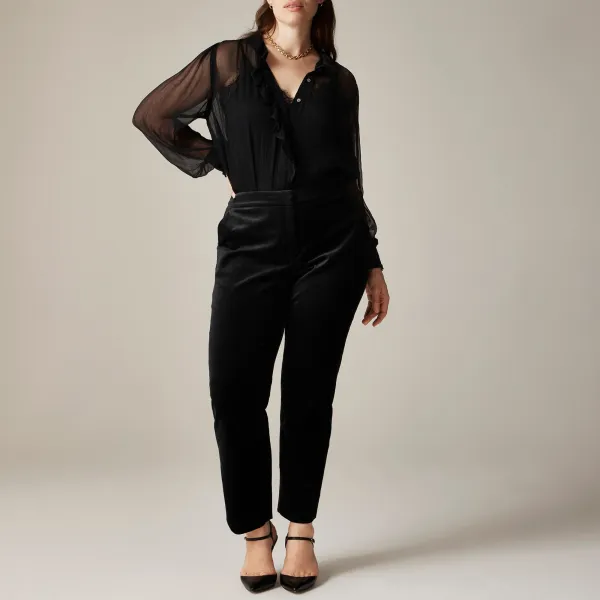 Kate slim-fit pant in velvet