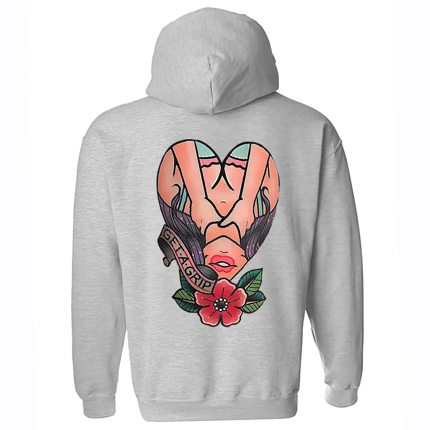 Get A Grip Floral Lady Print Men's Hoodie