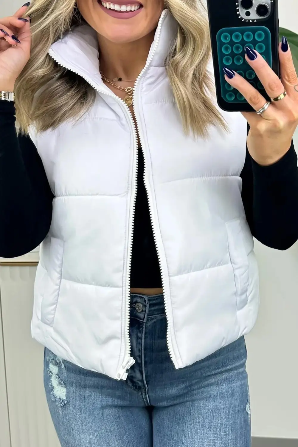 Cozy Zip Front Puffer Vest