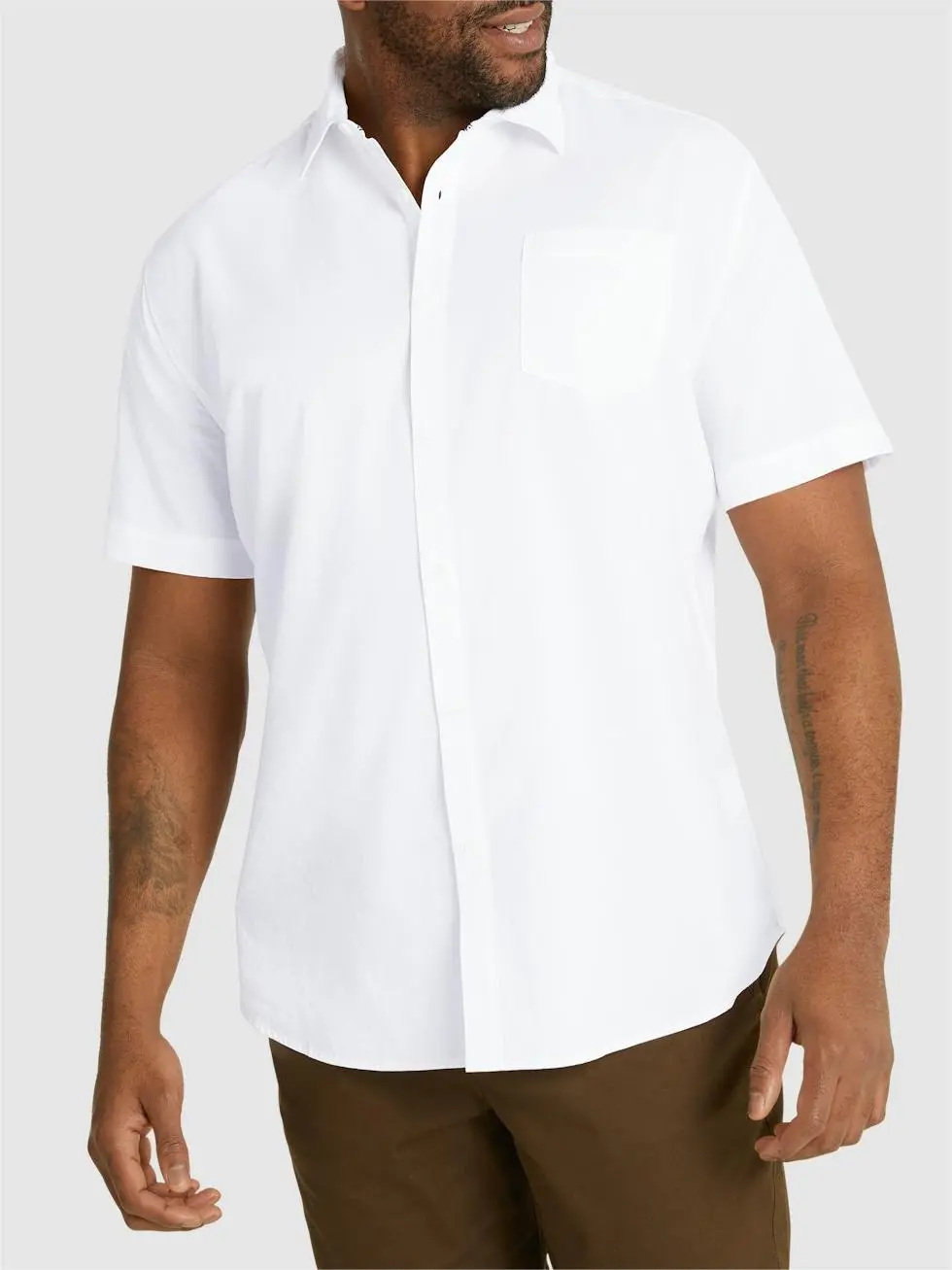 WHITE HUGO TEXTURED SHIRT