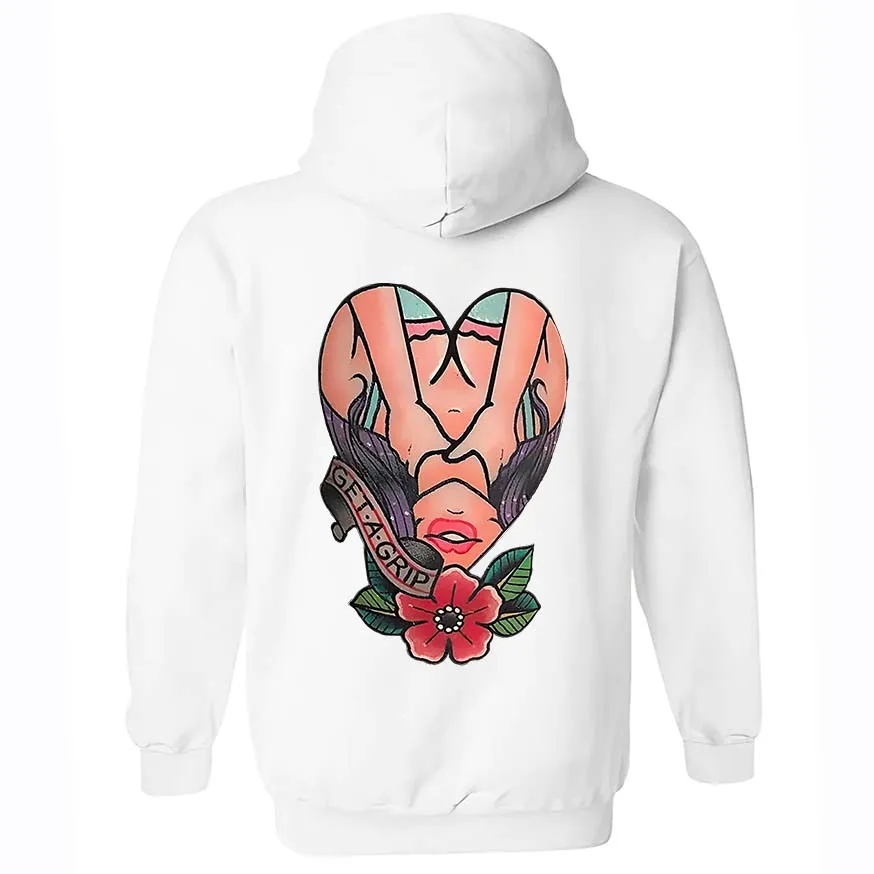Get A Grip Floral Lady Print Men's Hoodie