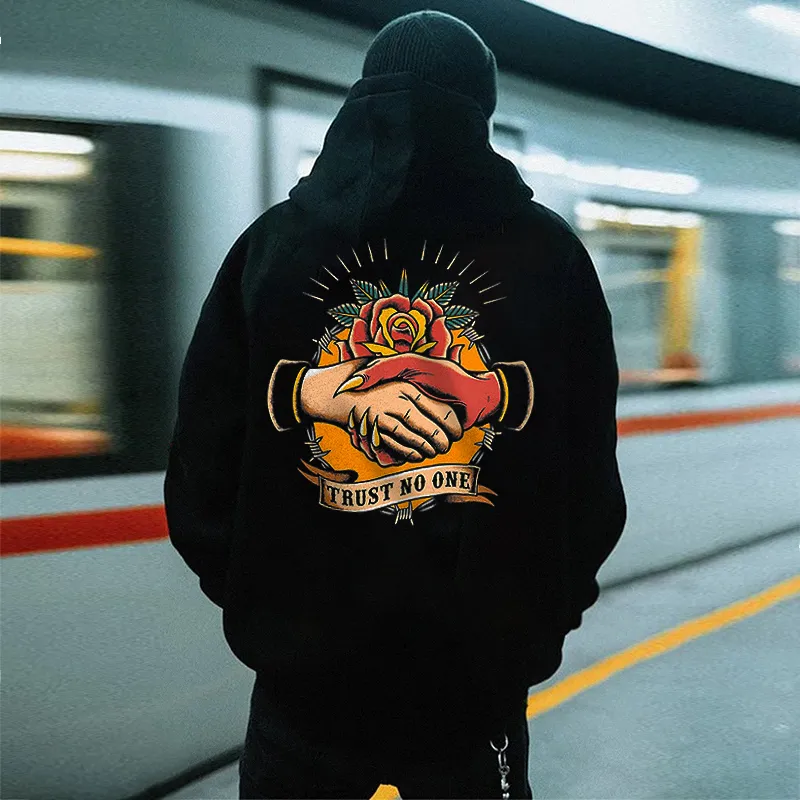 Trust No One Printed Men's Hoodie