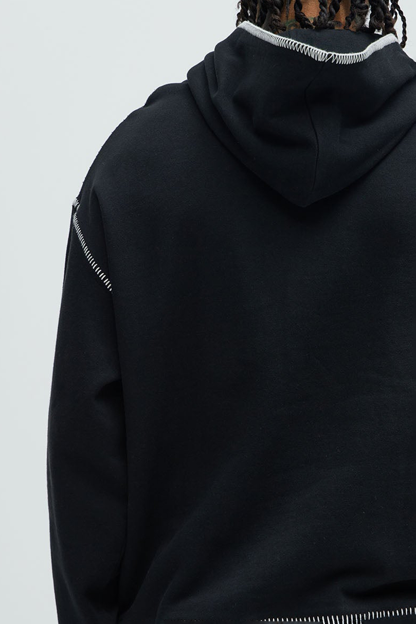 Cotton Stitch Hoodie - Black