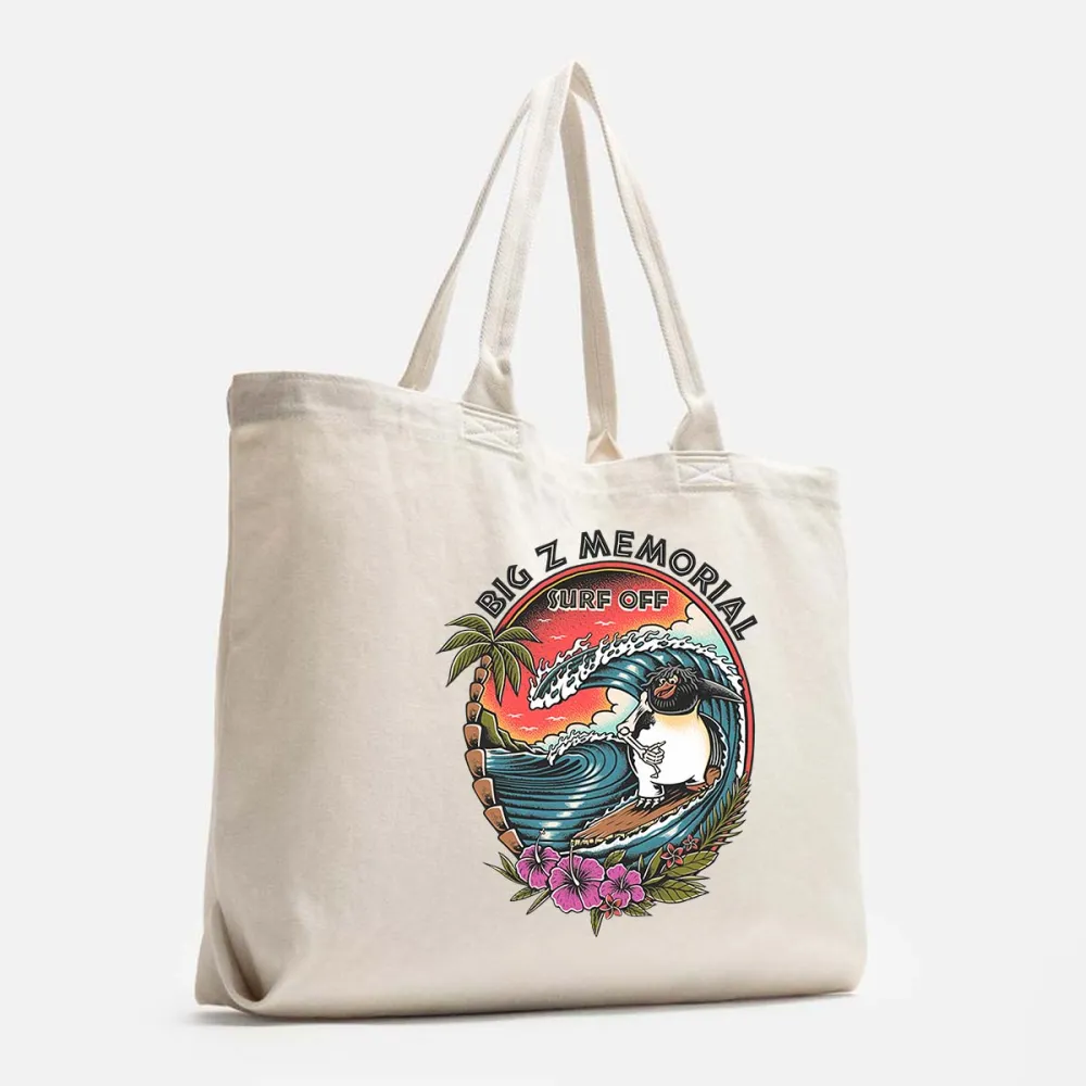 Beach Surfing Printed Canvas Bag