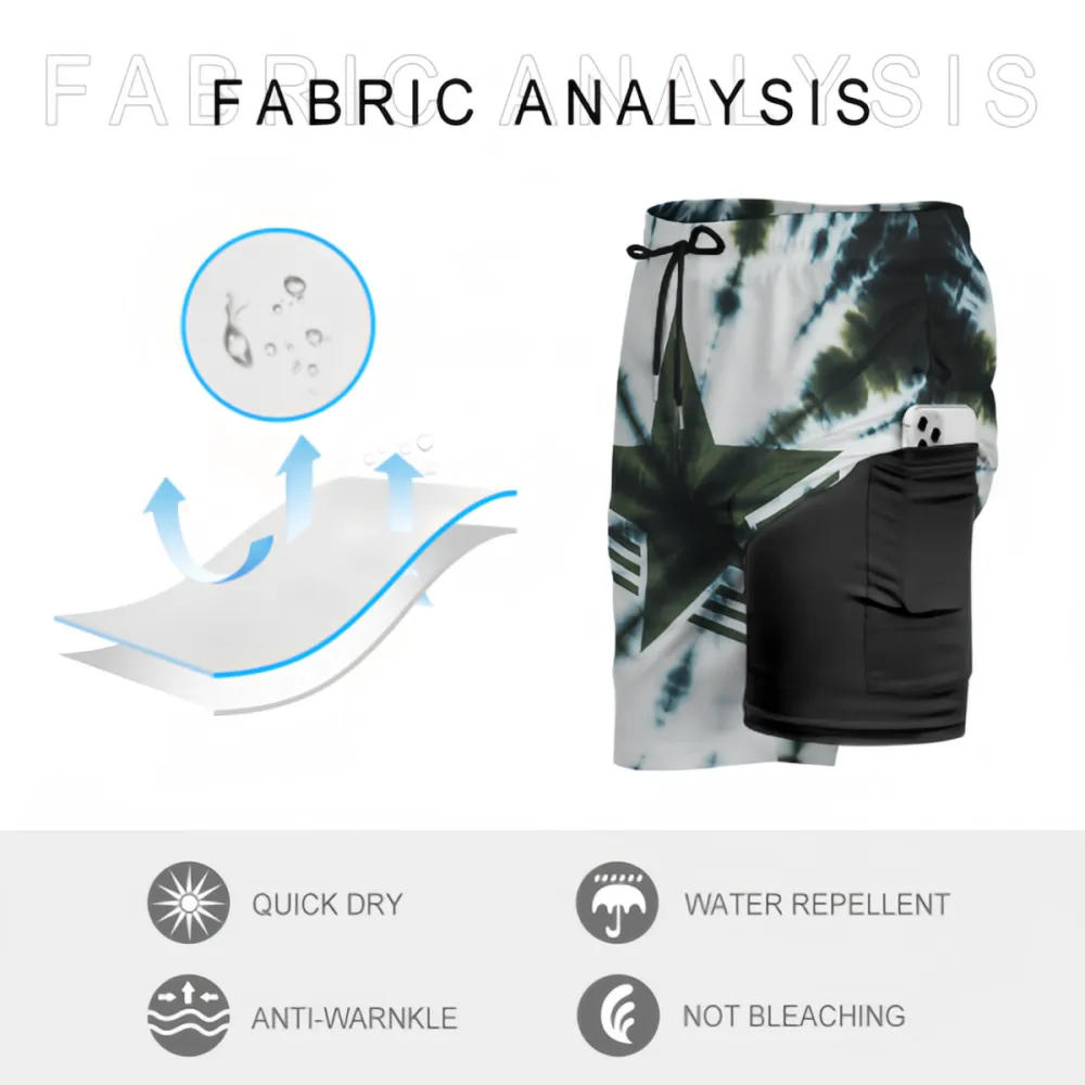 Star Tie-Dye Fashionable Sports Beach Shorts