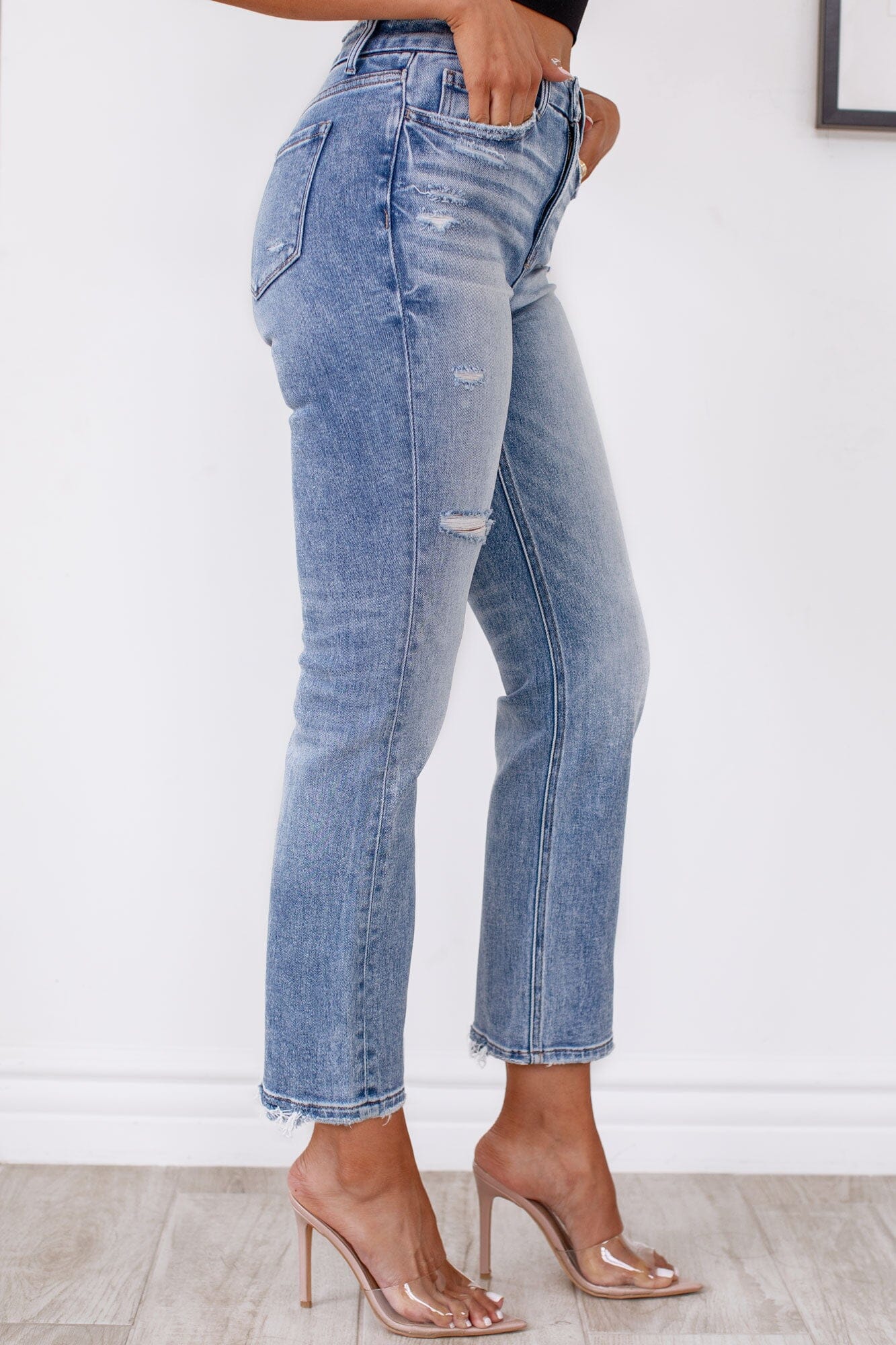 Light Denim Straight Jeans