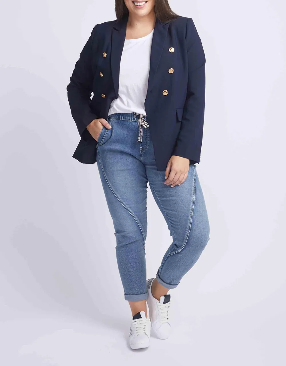 Lauren Blazer - NavyGold Buttons