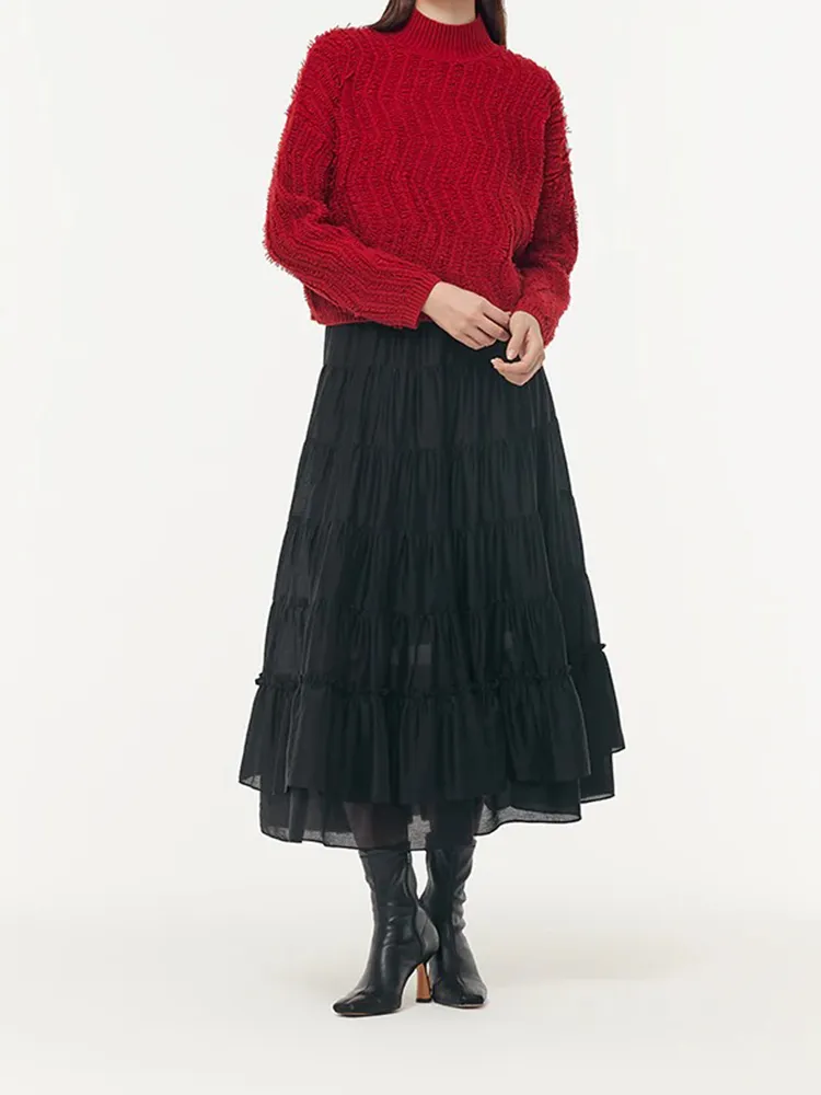 100% Wool Chili Red Women Sweater