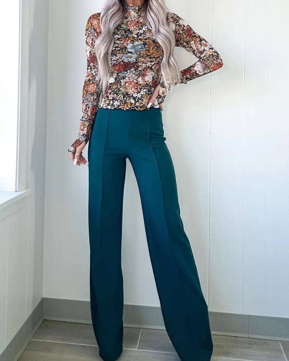 Business Or Pleasure Pleated Flare Pants - Jade