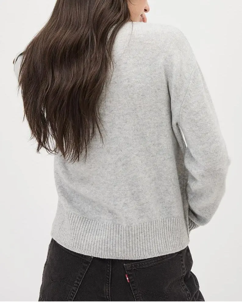 Long-Sleeve Mock-Neck Merino Sweater