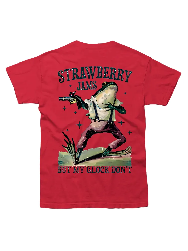 Frog With Gun Print T-Shirt