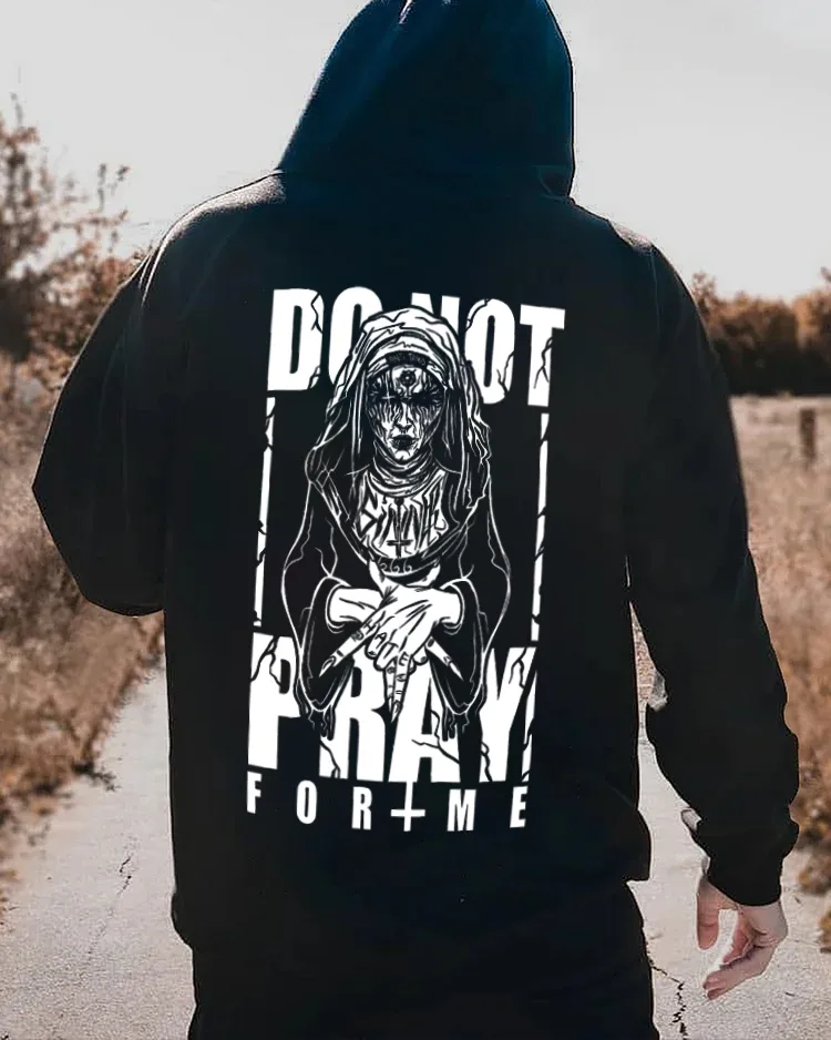Don't Pray For Me Printed Men's Hoodie