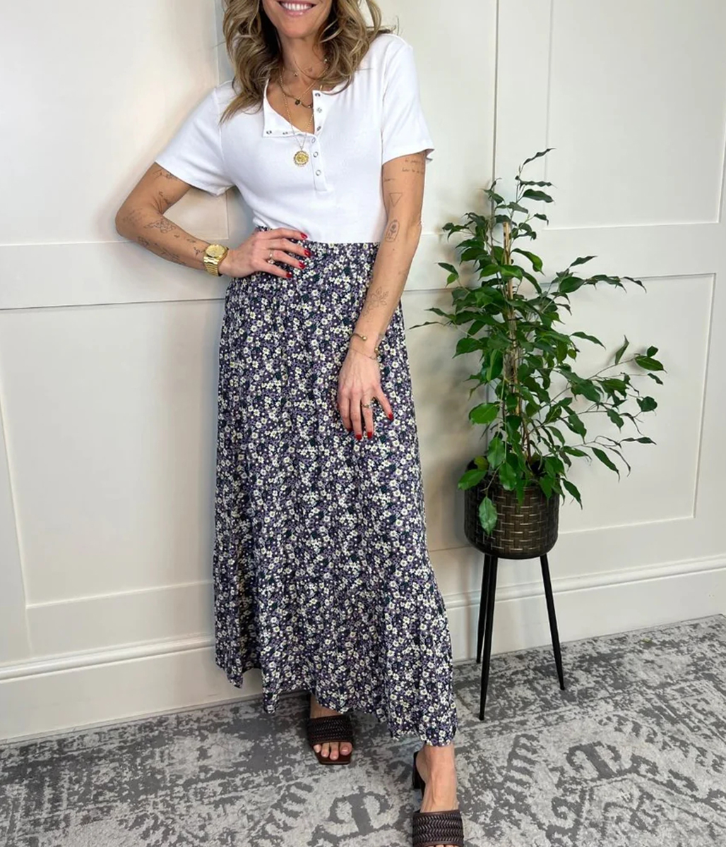 Floral Guiding Light Jersey Maxi Skirt