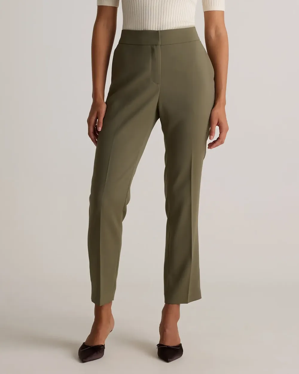 Stretch Crepe Ankle Pants