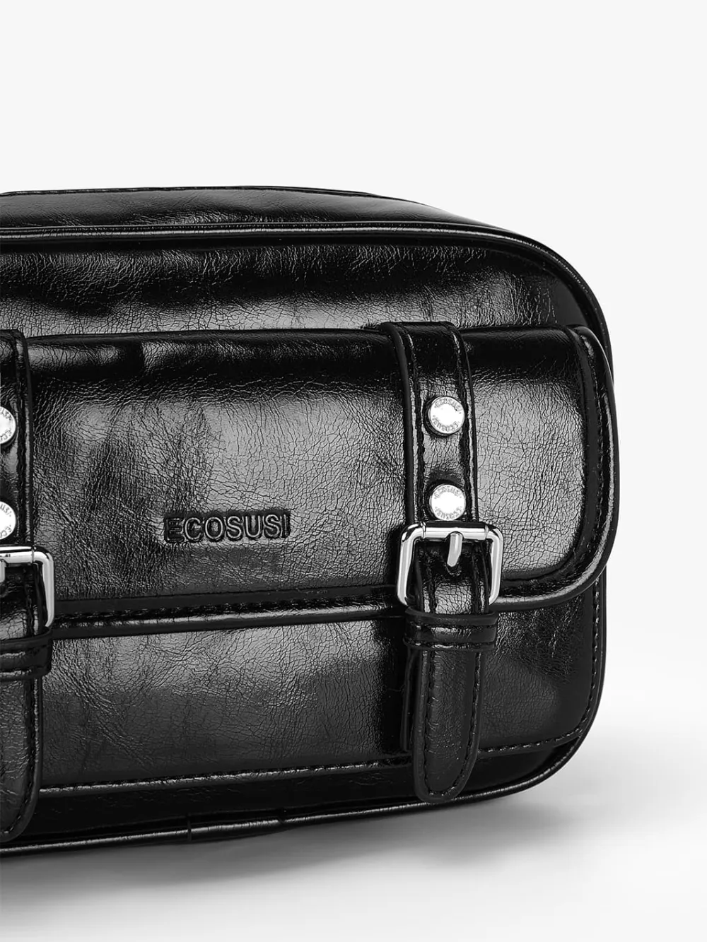 Mia Wide Strap Vegan Leather Crossbody Bag