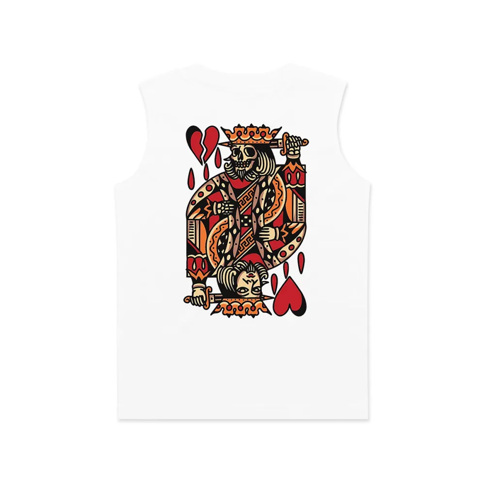 King Of Hearts Poker Print Men's Vest