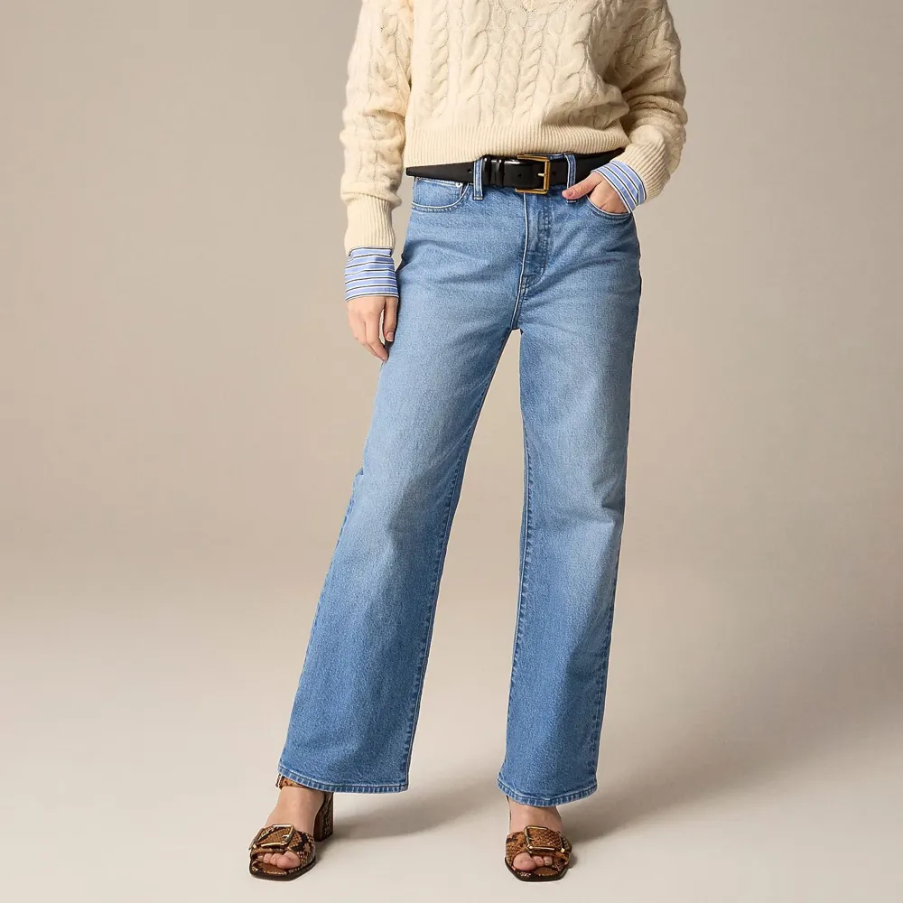 High-rise slim-wide jean semi-stretch