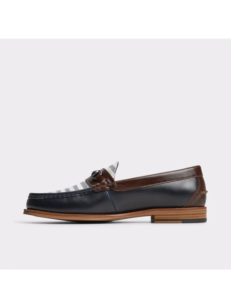 Navy Retro Soft  Leather Shoes