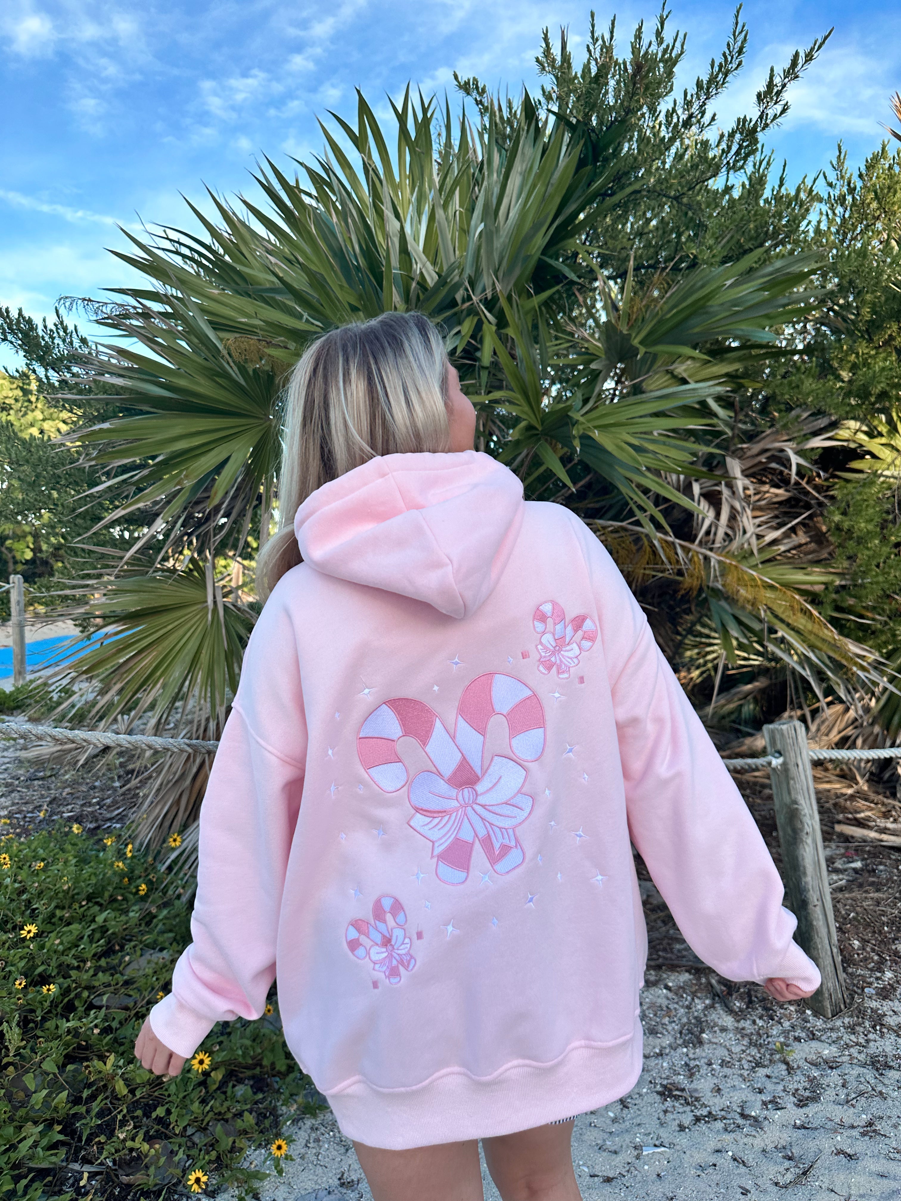 Light Pink Candy Cane Wonderland Hoodie