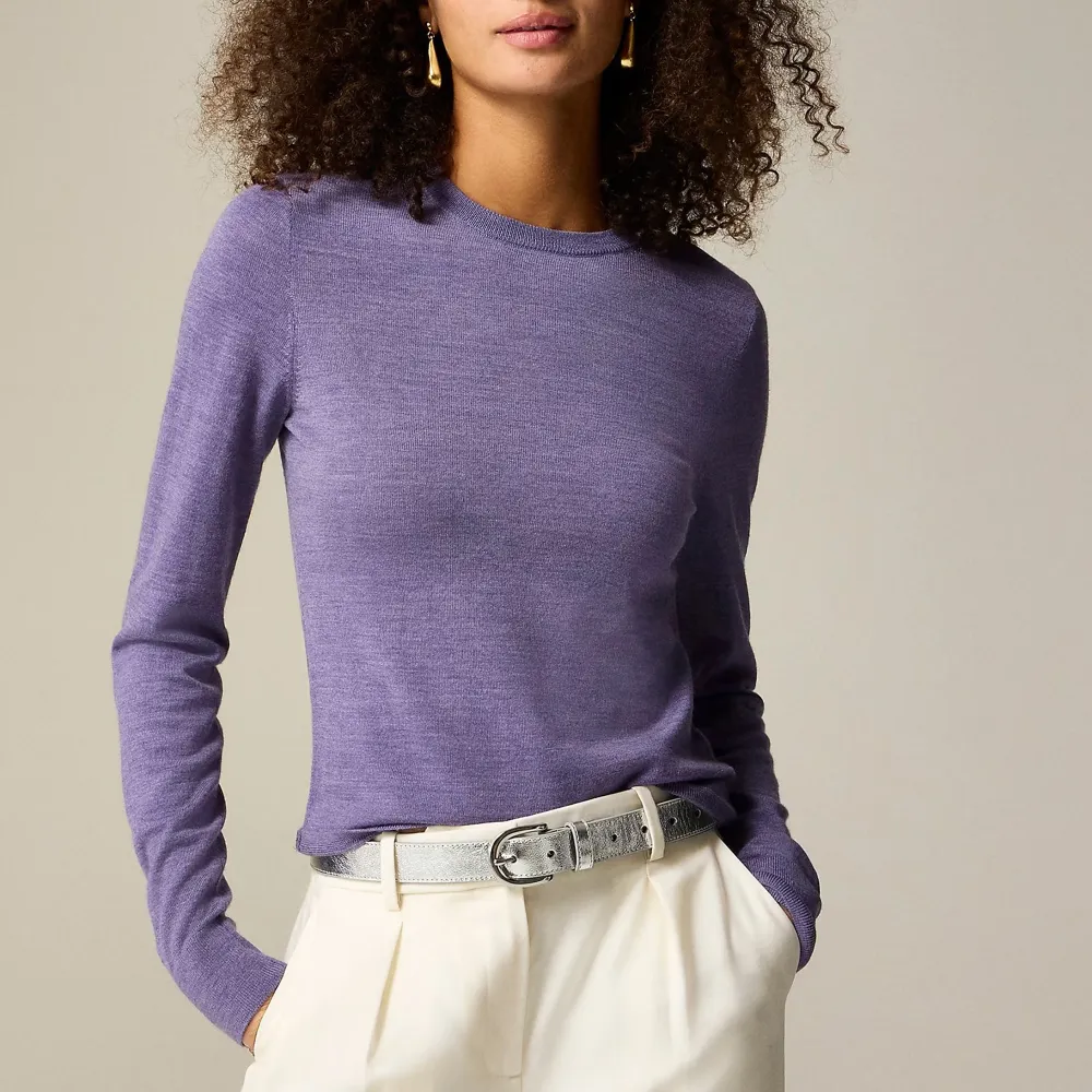 Ribbed cashmere cropped crewneck sweater