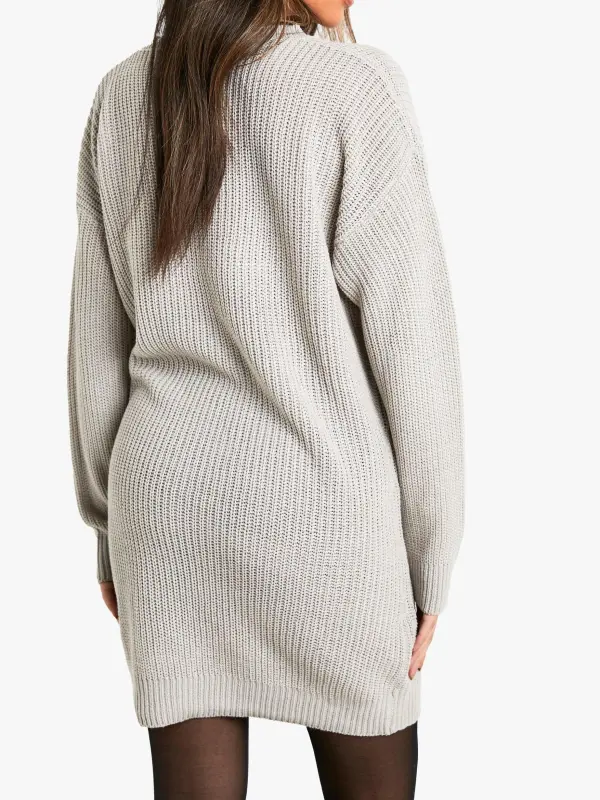 CREW NECK SWEATER DRESS