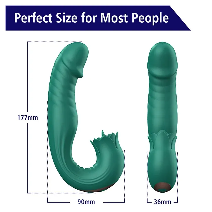 3-in-1 Thrusting Vibrator Sex Toys: 7 Slaps, 7 Vibrations, 5 Tongue Licks and Sucks, G-spot Stimulation with Nipple and Anal Stimulation Functions