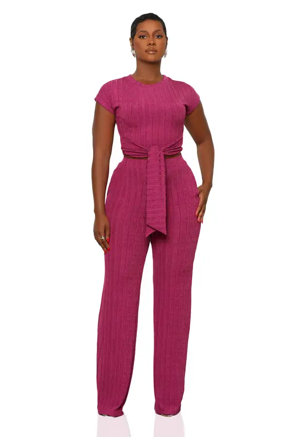 Everyday Casual Pants Set (Plum)