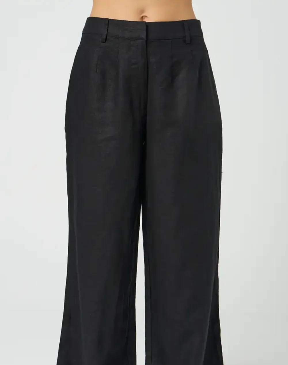 Linen Pleat Wide Leg Pant