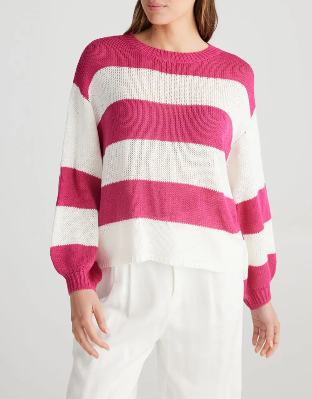 Driftwood Knit - Pink/White