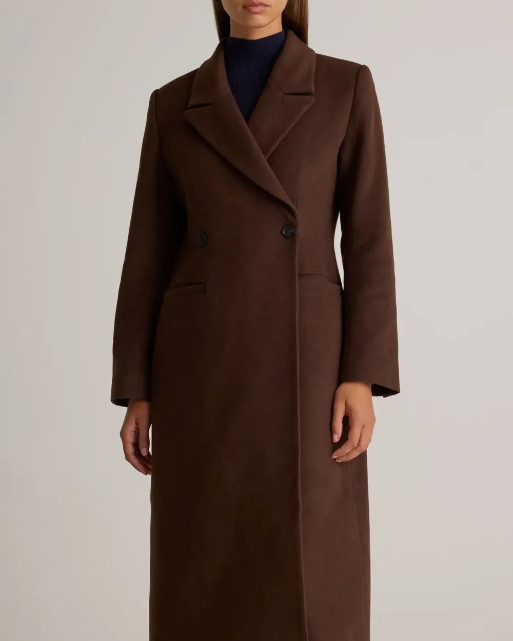 Slight Stretch Italian Wool Tailored Coat