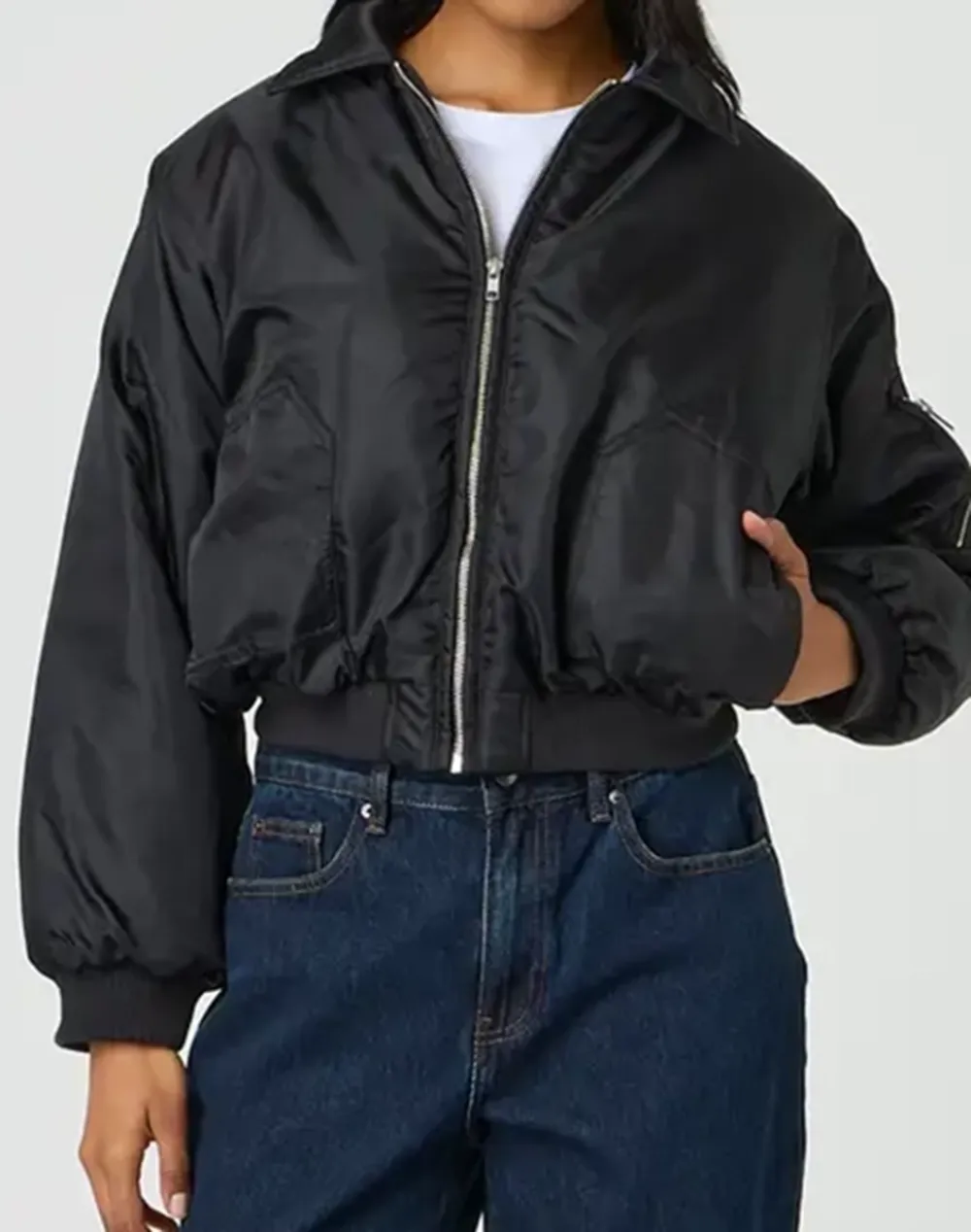 Cropped Bomber Jacket