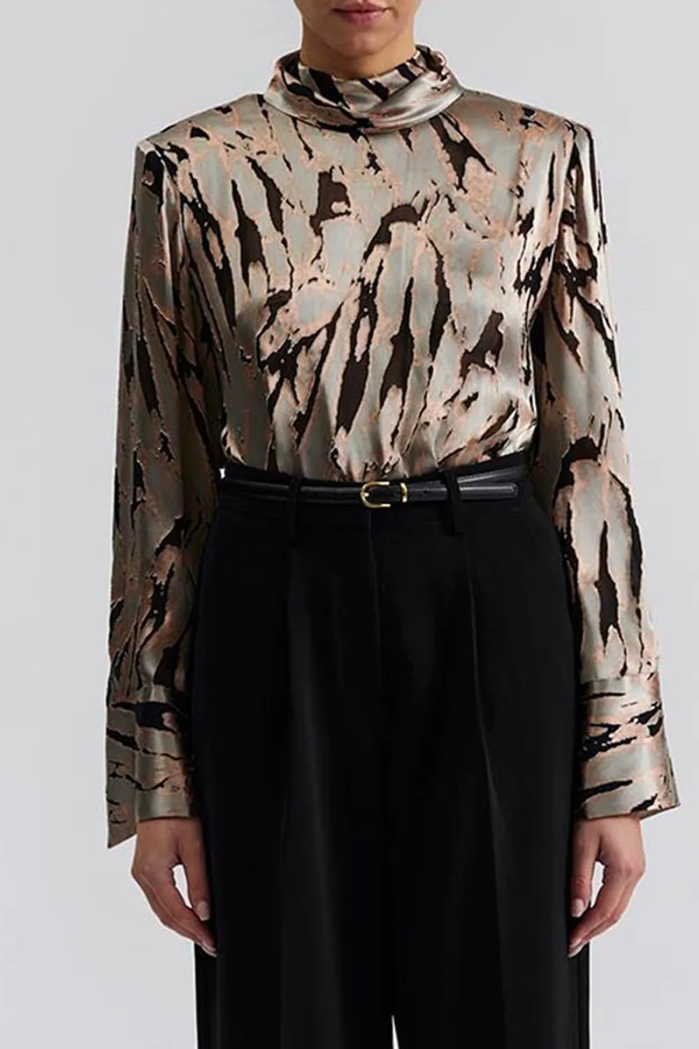 Silk Blend Button Back Blouse