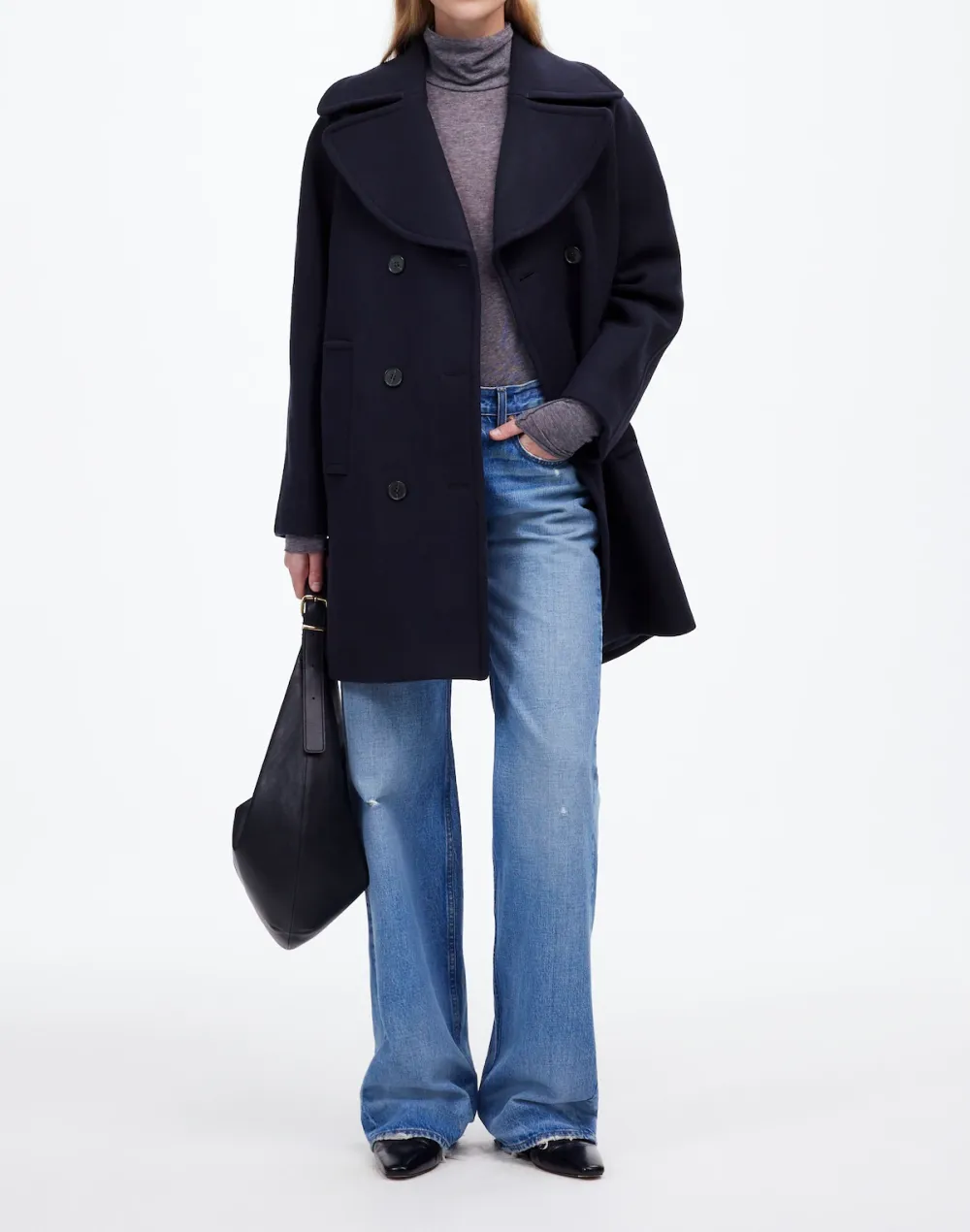 Oversized-Collar Peacoat Fabric