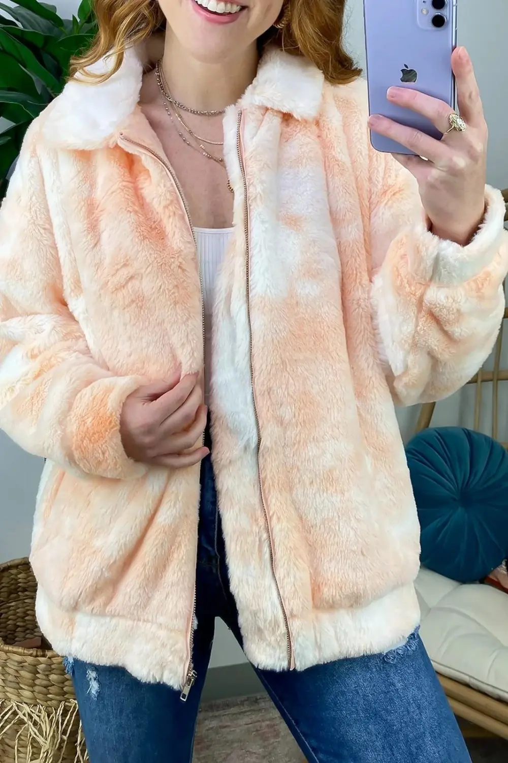 Cozy Comfort Tie Dye Sherpa Jacket