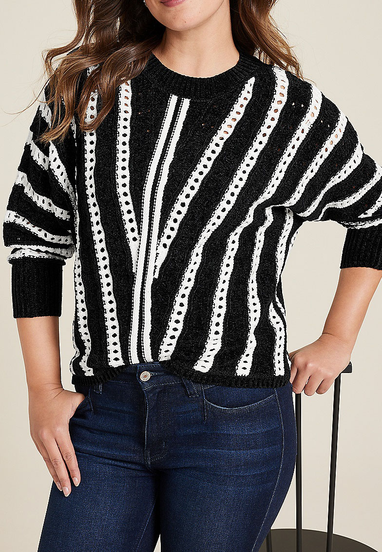 Chevron Stripe Dolman Sweater