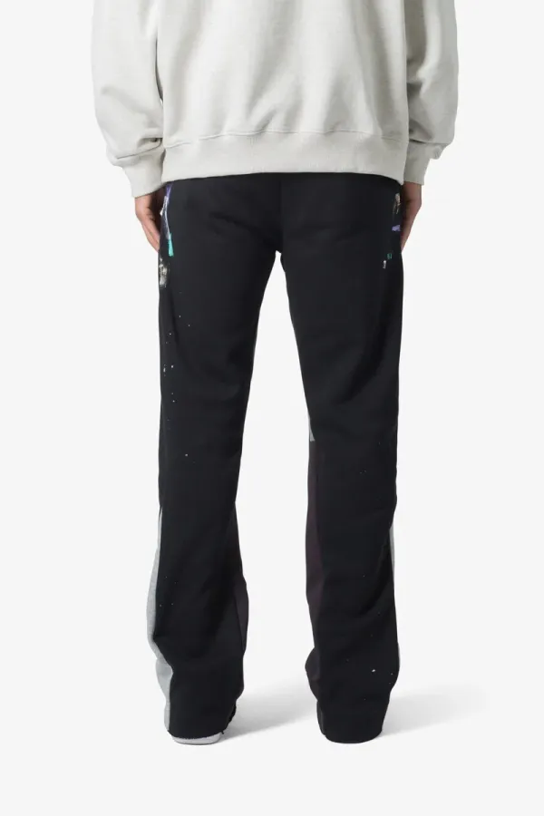 CONTRAST BOOTCUT BLACK SWEATPANTS