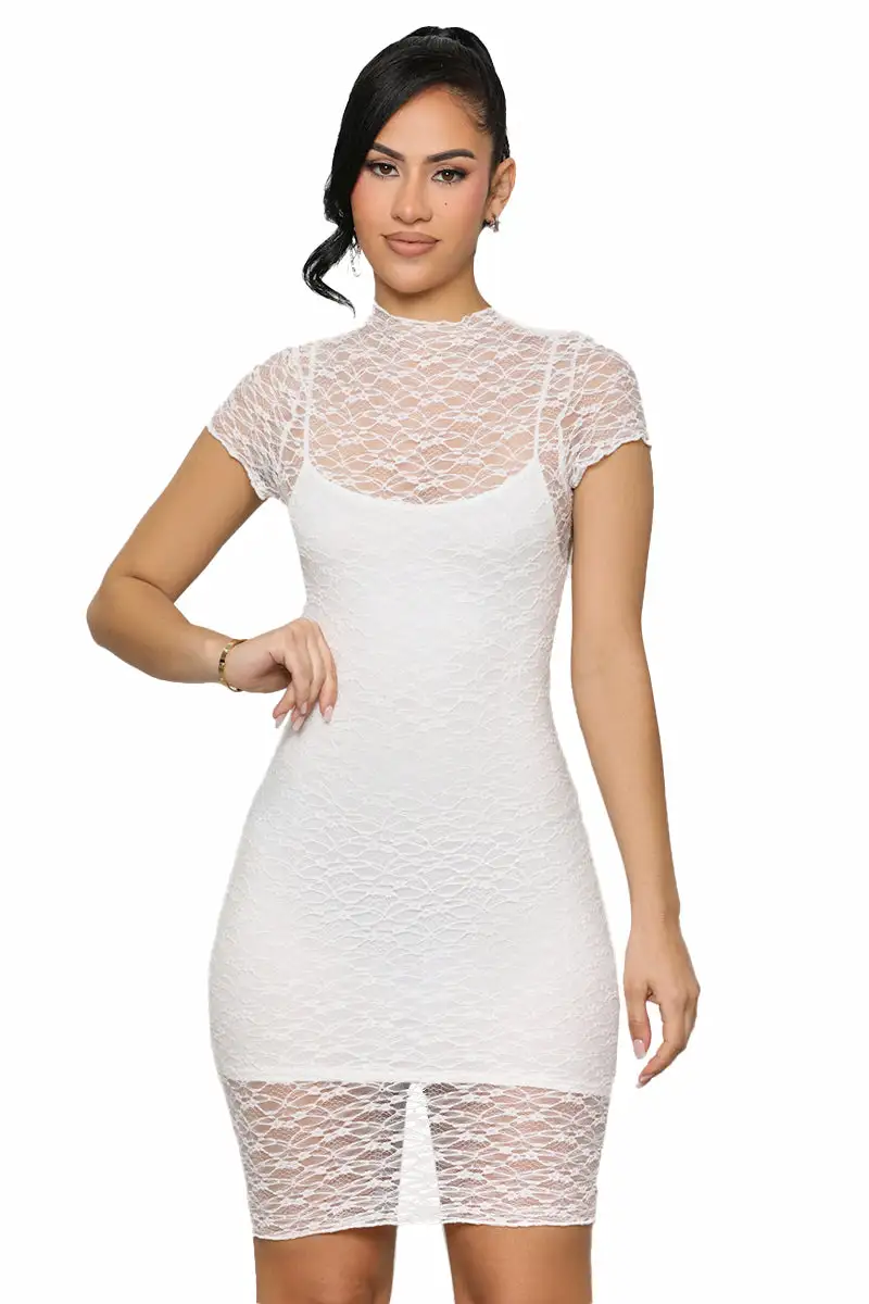Enchanted Lace Midi Dress (White)-FINAL SALE
